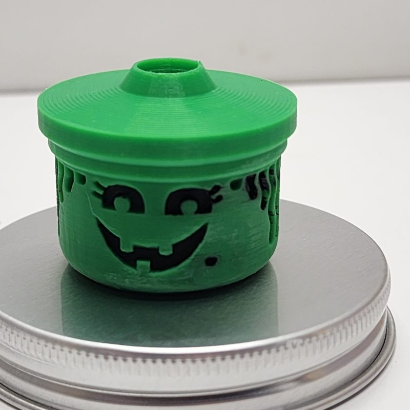 3D Printed Halloween Straw Topper Green