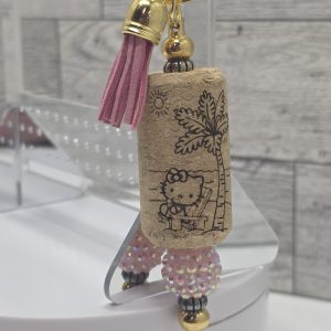 laser engraved wine cork keychain
